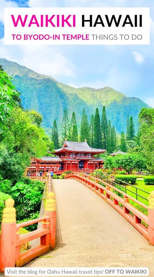 byodo-in temple oahu from waikiki. japanese temple in honolulu hawaii