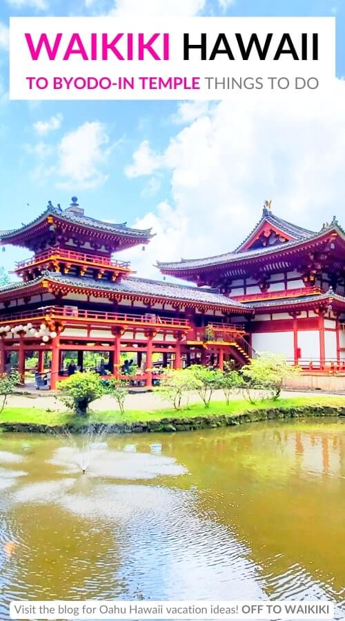 walking the byodo in temple grounds