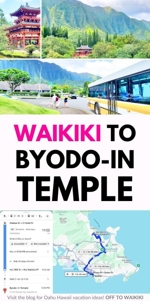 waikiki to byodo in temple map