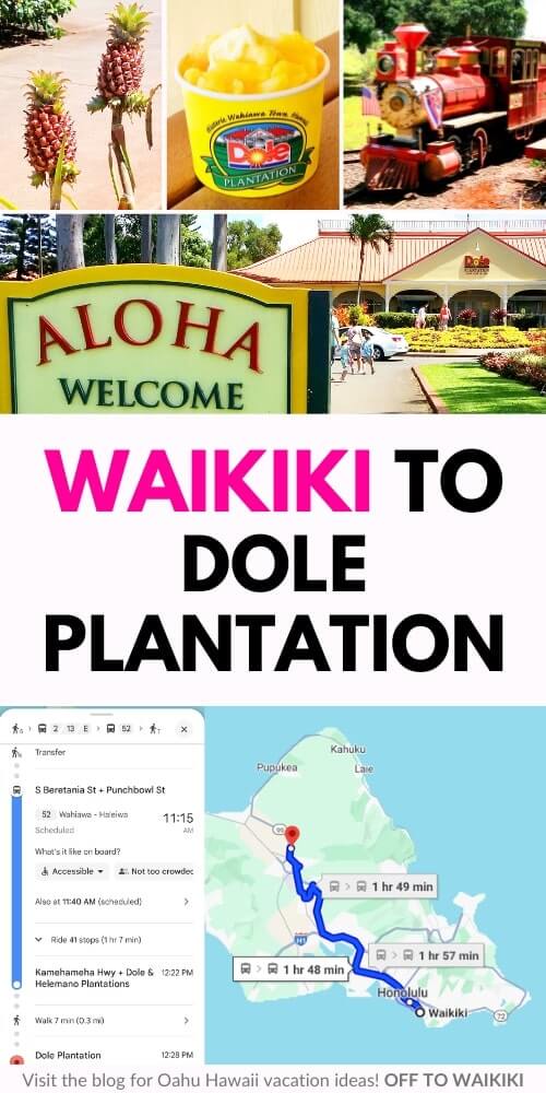 waikiki to dole plantation map