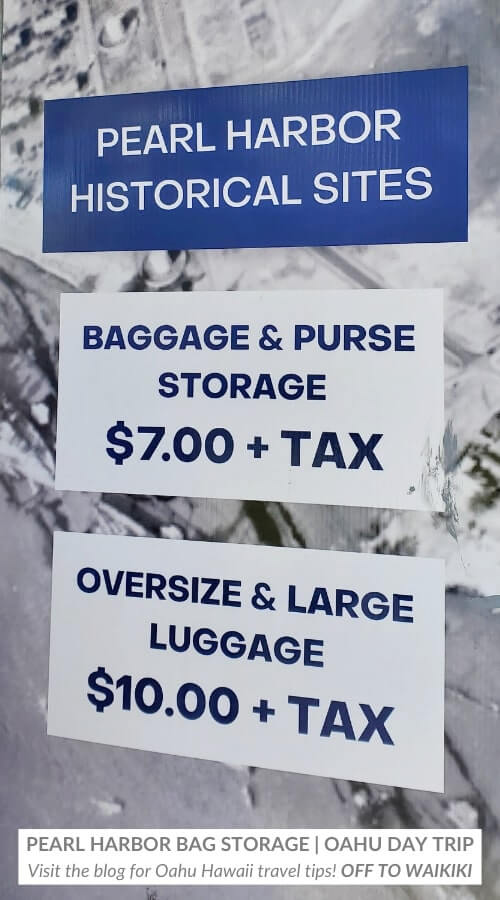 pearl harbor bag storage cost