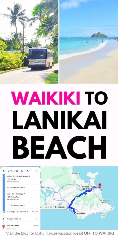waikiki to lanikai beach map
