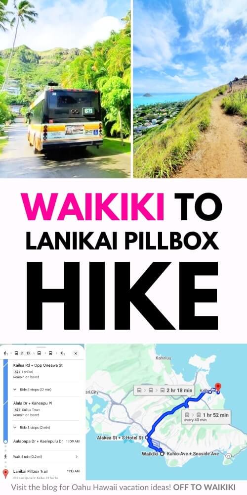 waikiki to lanikai pillbox hike map