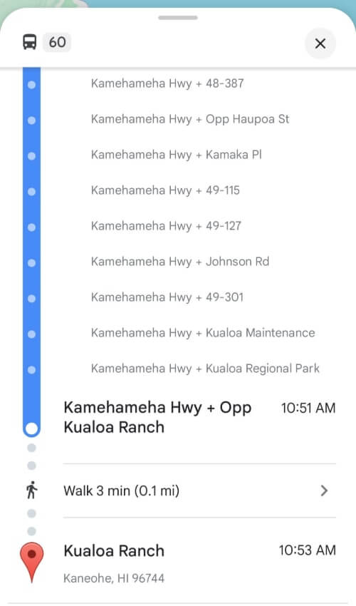 kualoa ranch bus stop
