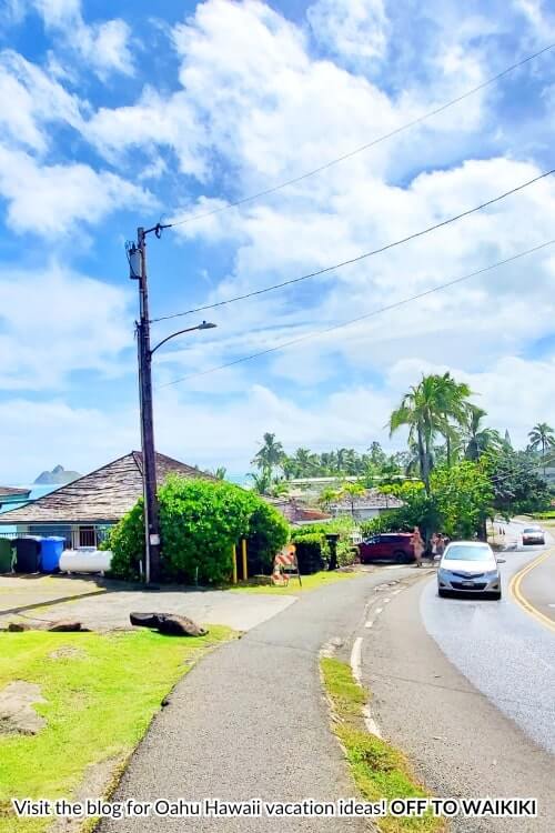 mokulua drive walking to lanikai beach