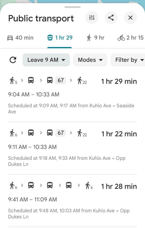 waikiki to kailua beach bus routes