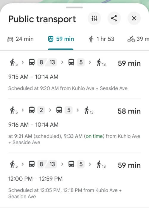 waikiki to manoa falls bus route