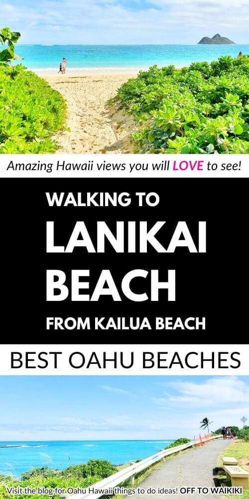 walking from kailua beach to lanikai beach