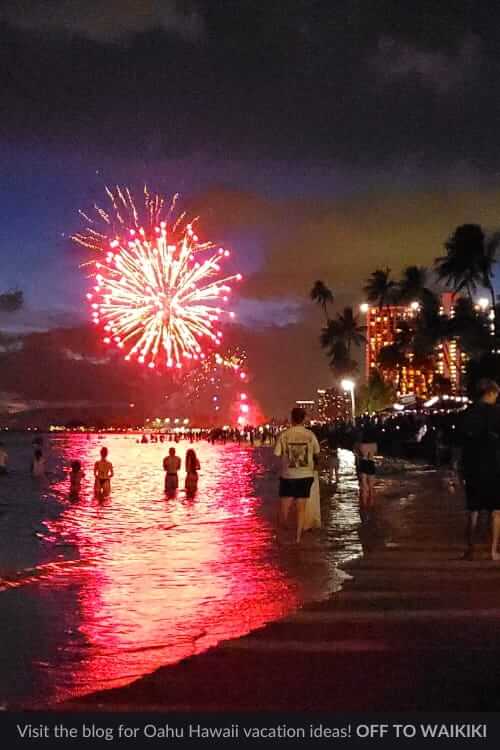 fireworks from fort derussy beach