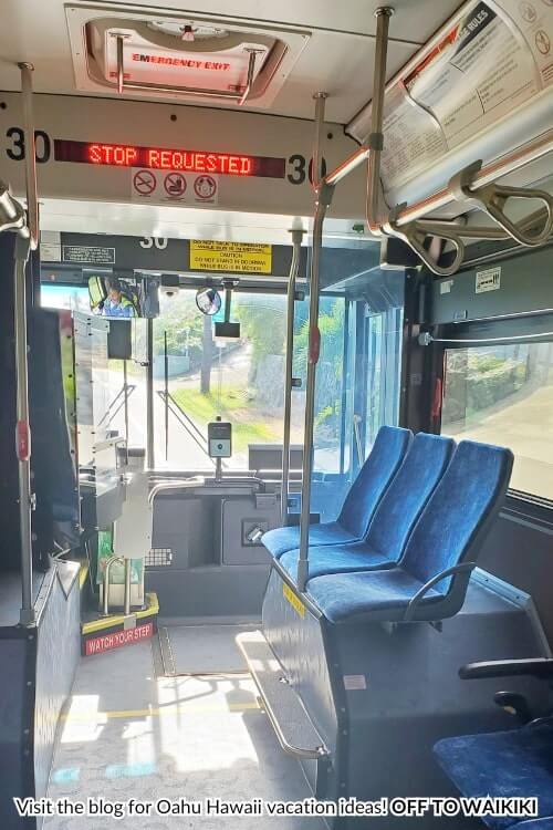 inside bus to lanikai