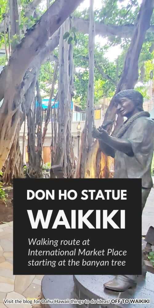 don ho statue in waikiki at international market place